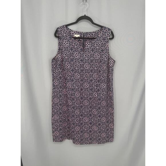 Talbots Sheath Dress Womens 16W Geometric Pattern Knee Length Sleeveless Career - Picture 1 of 11
